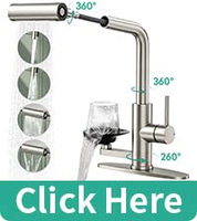 Robinet de cuisine en acier inoxydable brossé avec rince-tasses intégré, 4 modes de pulvérisation, prix usine OEM