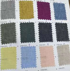 Vải pha cotton 55% lanh 45%, nhuộm màu trơn, in theo yêu cầu nhà máy, dùng may mặc - Product Image 5