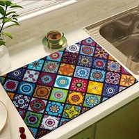 Tapis de séchage de vaisselle super absorbant pour comptoir de cuisine, avec dos en caoutchouc antidérapant, en diatomite douce et absorbante