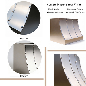 <span class=keywords><strong>Hotte</strong></span> de cuisine architecturale murale en acier inoxydable de haute qualité avec des accents en laiton massif pour les cuisines de villas de luxe - Product Image 6