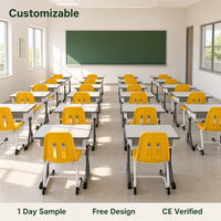 Mobilier de classe scolaire, usine certifiée ISO, bureau et chaise réglables robustes pour étudiants, fourniture en gros pour salles de classe