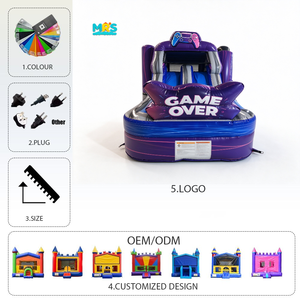 Tobogán Acuático Inflable Gigante <span class=keywords><strong>de</strong></span> Videojuegos, Tobogán Acuático <span class=keywords><strong>de</strong></span> PVC con Control Remoto para Niños, <span class=keywords><strong>Parque</strong></span> <span class=keywords><strong>de</strong></span> Diversiones, Alquiler para Fiestas al Aire Libre - Product Image 1