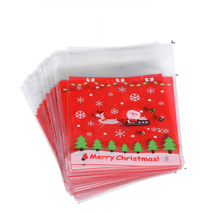 Sacs en cellophane de Noël refermables, sacs cadeaux en plastique scellés avec <span class=keywords><strong>fermeture</strong></span> adhésive pour pâtisseries, biscuits et bonbons - Product Image 2