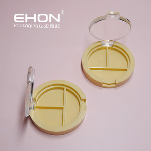 Boîtier à fard à paupières rond personnalisable en direct d'usine avec capuchon transparent, base en ABS, conteneur à blush, emballage de maquillage en plastique vide - Product Image 6