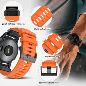 Bracelet en fluororubber pour montre connectée <span class=keywords><strong>Garmin</strong></span> Fenix 8 E 7X <span class=keywords><strong>7</strong></span> Pro <span class=keywords><strong>Epix</strong></span> Pro Gen 2 Enduro 3 QuickFit 22 mm 26 mm - Product Image 2