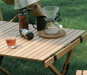 Customized Modern Eco-friendly Outdoor Camping <b>Table</b> Foldable <b>Portable</b> Storage Bamboo Wood Park - Product Image 2