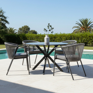 Chaise de <span class=keywords><strong>jardin</strong></span> d'extérieur HOMFUL avec dossier rond, cadre en tube de fer, rembourrage, <span class=keywords><strong>fauteuil</strong></span> de patio - Product Image 5