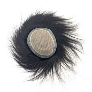 Parche Capilar, Tupé, Extensión de Cabello, Base de Seda, Topper de Cabello Natural <span class=keywords><strong>para</strong></span> Hombre, <span class=keywords><strong>Peluca</strong></span> <span class=keywords><strong>Fija</strong></span>, <span class=keywords><strong>Peluca</strong></span> Humana <span class=keywords><strong>para</strong></span> Hombre, Natural - Product Image 1