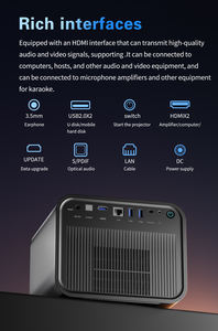 Projecteur LED X5 à haute luminosité, mini, portable, mise au point automatique, DLP 1080P, BT 5G, WIFI, système Android 11, 2200 lumens, <span class=keywords><strong>cinéma</strong></span> 3D à domicile - Product Image 5