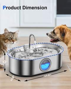 13L ekstra besar baja tahan karat air mancur kucing 12l Dispenser air hewan peliharaan otomatis mangkuk Dispenser air anjing dengan Filter - Product Image 4