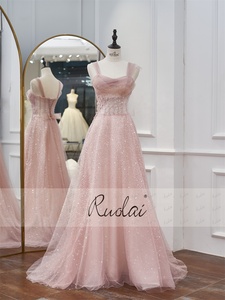 RUOLAI LWC1083 abito da sera con cinturino per Spaghetti brillante abito da sera con perline con paillettes abiti da ballo in Tulle - Product Image 4