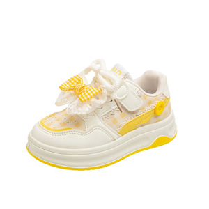 2025 printemps automne filles Plaid baskets nouveaux enfants arc mode chaussures décontractées éclairé moyen grande taille - Product Image 6