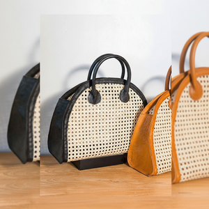 Bolso de Mano de Ratán para Mujer, Estilo Verano, Nhatminh, Minimalista, con Correa, Elegante, 39x14x39cm - Product Image 1