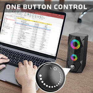Surround Sound Multimedia 2.0 Channel Speaker <b>Gaming</b> RGB Speaker <b>for</b> <b>PC</b> Computer Laptop - Product Image 3