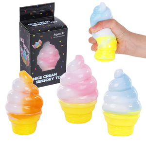 ของเล่นไอศกรีมนุ่มนิ่ม บีบแล้วคืนตัวช้า บรรเทาความเครียด ของเล่นบีบคลายเครียด ของขวัญสีมาการอง - Product Image 4