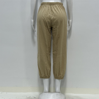 Pantalon ballon décontracté pour femme, taille haute, coupe ample, longueur cheville, avec boutons, personnalisable OEM/ODM avec logo