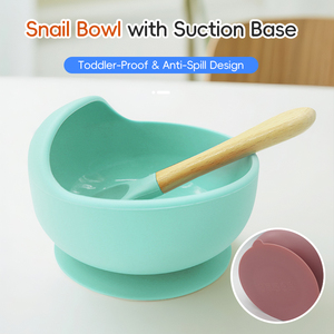 Juego de Platos de Silicona Redondos para Bebés, Tazón con Succión Antideslizante, Vajilla Ecológica Irrompible para Niños Pequeños, para Viajes - Product Image 4
