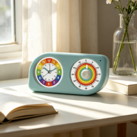 Doppelbildschirm LCD AA-Batteriebetriebener Wecker 60-Minuten-Countdown Touch-Steuerung Kleiner Quadratischer Plastik-Visualtimer für die Küche