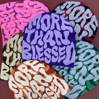 Bonnet en tricot jacquard Y2K personnalisé style graffiti, motif points et caractères, prêt pour les voyages, pour hommes et femmes