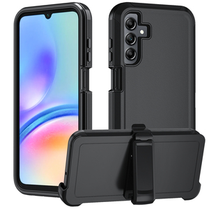 Pour <span class=keywords><strong>Samsung</strong></span> A05s A 15 A25, étui de téléphone lourd 3-en-1 antichoc défenseur pince arrière étui de protection complet - Product Image 1