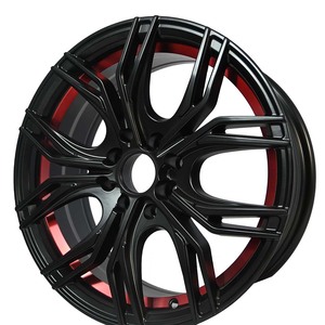 <span class=keywords><strong>Cerchi</strong></span> in Lega Auto <span class=keywords><strong>Neri</strong></span> Opachi con Cerchio Interno Rosso 17*7.5 Pollici PCD 4/5/8-100-114.3 ET 25-40 Mozzi Ruota - Product Image 6