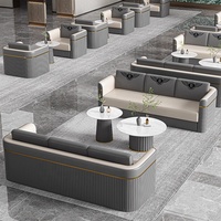 Canapé de bureau de luxe léger avec table à thé Hôtel Club Café Lobby Réception Chaise de négociation Ventes pour réception de bureau