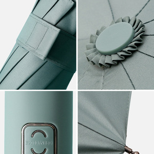 Paraguas Plegable de Tres Secciones, 10 Varillas, Apertura Automática, Resistente a los Rayos UV, de Nailon, para Sol y Lluvia, Diseño Minimalista y Ejecutivo - Product Image 2
