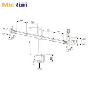 Micron màn hình đứng cánh tay núi kép màn hình cánh tay núi máy tính màn hình Bracket hỗ trợ bàn núi đứng - Product Image 6