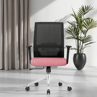 Chaise de bureau exécutive ergonomique moderne en maille avec roulettes silencieuses, hauteur réglable, soutien lombaire réglable, garantie de 3 ans pour les achats en gros