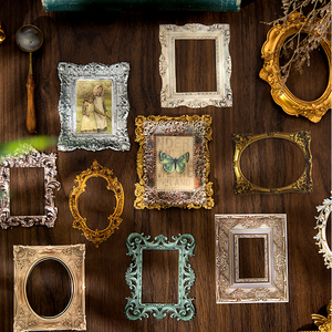 10 cái/gói cắt dán thẻ giữa tác phẩm nghệ thuật cổ đại loạt khung Retro Tạp Chí nguồn trang trí vật liệu thành 6 tùy chọn - Product Image 6