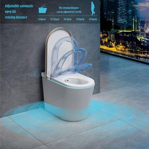<span class=keywords><strong>WC</strong></span> intelligent en céramique au design moderne, bidet intégré, ouverture/fermeture automatique du couvercle, chasse automatique, capteur de pied, télécommande, chauffage - Product Image 2