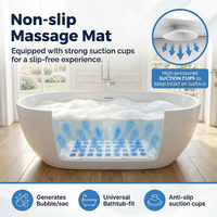 Matras Pijat Mandi Gelembung Spa Lampu LED dengan Bantal Tahan Air |   Alas Pijat Bak Mandi dengan Intensitas yang Dapat Disesuaikan |   Matras Jacuzzi Portabel