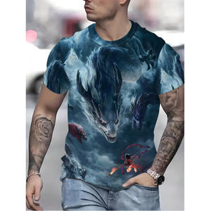 T-shirt <span class=keywords><strong>da</strong></span> uomo alla moda estiva <span class=keywords><strong>da</strong></span> uomo 3D Nezha demone bambino <span class=keywords><strong>mare</strong></span> Pattern ha ispirato il mio destino il mio destino manica corta ampia lavorata a maglia - Product Image 6