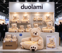 Canapé en peluche doux en forme d'ours pour chambre d'enfant, coussin de siège rembourré, cadeau personnalisé