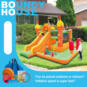 Toboggan Aquatique Gonflable, Château Gonflable avec Toboggan, <span class=keywords><strong>Parc</strong></span> Aquatique Gonflable avec Piscine pour Jardin - Product Image 1