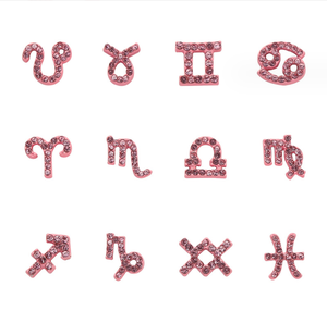 Recién llegado, 12 Constelaciones rosas sin anillos circulares y diamantes con incrustaciones de 12 signos del zodiaco, decoración de <span class=keywords><strong>uñas</strong></span> de aleación - Product Image 5