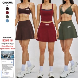 Custom Quick Dry Outdoor Activewear Sportbeha's, Gym Tanktops, Rokjes, Ingebouwde Shorts, Dames Workout Golf Pickleball Tennis Kledingset - Product Image 1