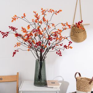 CallaFloral Branche Artificielle de Feuilles d'Automne et de Fruits Jaune Orange Rouge en Mousse pour Décoration Intérieure Maison Mariage Style INS - Product Image 1