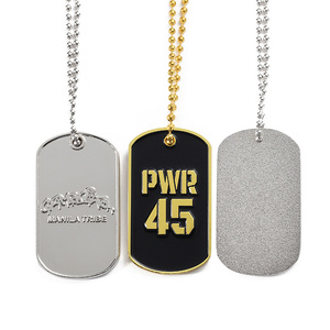 Logotipo personalizado oro plata impermeable estampado hip hop etiquetas de perro para el grabado - Product Image 3