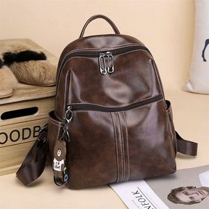 Free Sample wholesale designer black college cute women leather <b>school</b> <b>backpack</b> fashion - Product Image 3