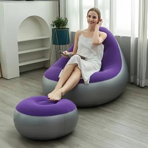 En moda Modern katlanabilir PVC kırmızı su geçirmez şişme mobilya özel Logo oturma odası açık tembel koltuk takımı - Product Image 4