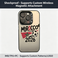 Coque de téléphone antichoc en TPU mat avec motif drapeau de football du Maroc MSH0926041206 pour iPhone 17 16 15 14 13 Pro Max