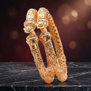 Brazalete Kada Chapado en Oro de 14K, 18K, 24K, Diseño Floral Tradicional, Joyería de Moda, Brazalete de Lujo, Venta al Por Mayor - Product Image 4
