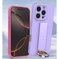 Sensation de la peau Portable Anneau Métallique Support Multifonctionnel Étui de Téléphone Portable pour iPhone 16 Pro Max 15 Plus 14 13 Mini 12 11 Xs Max