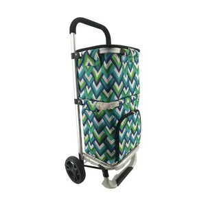 Hot Sales Custom Luxus tragbare klappbare Lagerung Shopping Trolley Bag mit Rädern