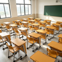 Chaise de bureau scolaire individuelle durable en promotion, réglable en hauteur, avec cadre ergonomique, fournie directement par l'usine pour les projets scolaires mondiaux