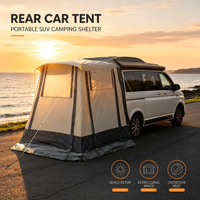 Tente de toit rigide pour voiture, ouverture hydraulique, tente pop-up résistante aux intempéries pour le camping en tout-terrain et en milieu sauvage