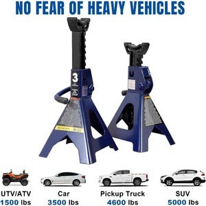 Coppia di Cavalletti in Acciaio da 3 Tonnellate, Capacità 6000 lb, Altezza Regolabile, Supporto per Auto - Product Image 5