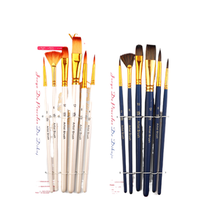 Buena calidad Yougou Gouache pluma 6 pintura al óleo acuarela arte dibujo pluma cabeza plana ventilador pintura Nylon cepillo conjunto - Product Image 1