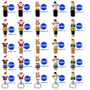 Christmas Wine Stopper Santa Reindeer Snowman Corkscrew Opener Food Grade Material Holiday Gift Stainless Steel Round Shape - Product Image 1